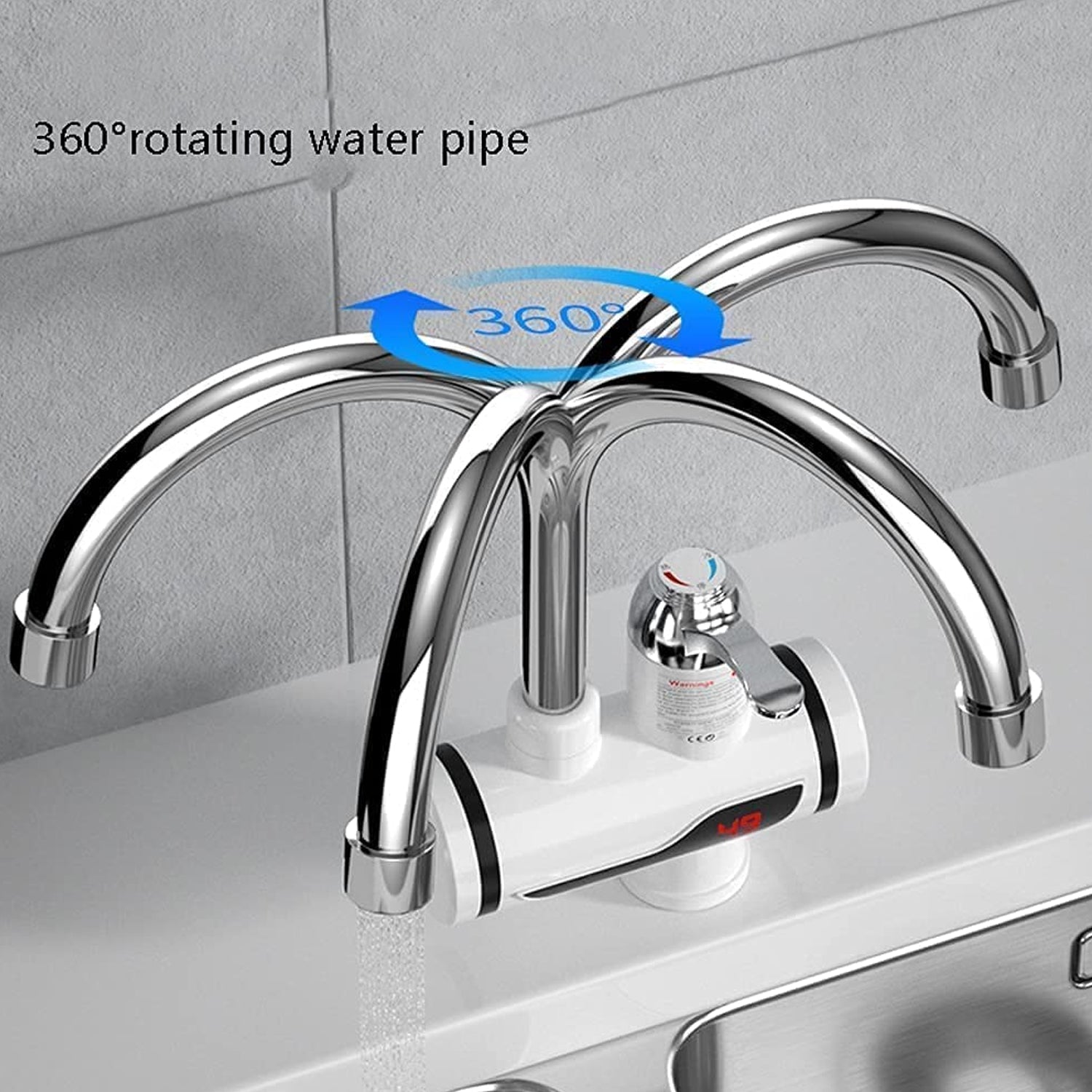 LED digital display for easy temperature control on faucet. LED digital display for easy temperature control on faucet.